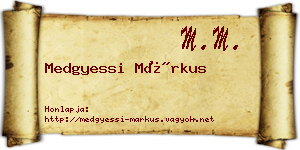 Medgyessi Márkus névjegykártya